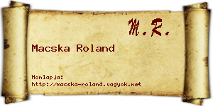 Macska Roland névjegykártya