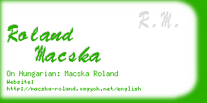 roland macska business card